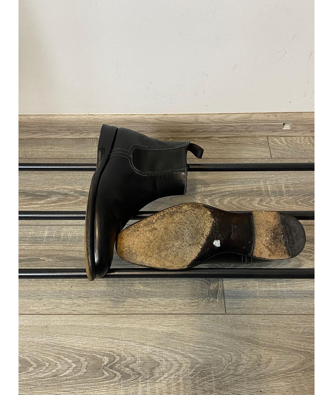 SANTONI Черные кожаные высокие ботинки, фото 8