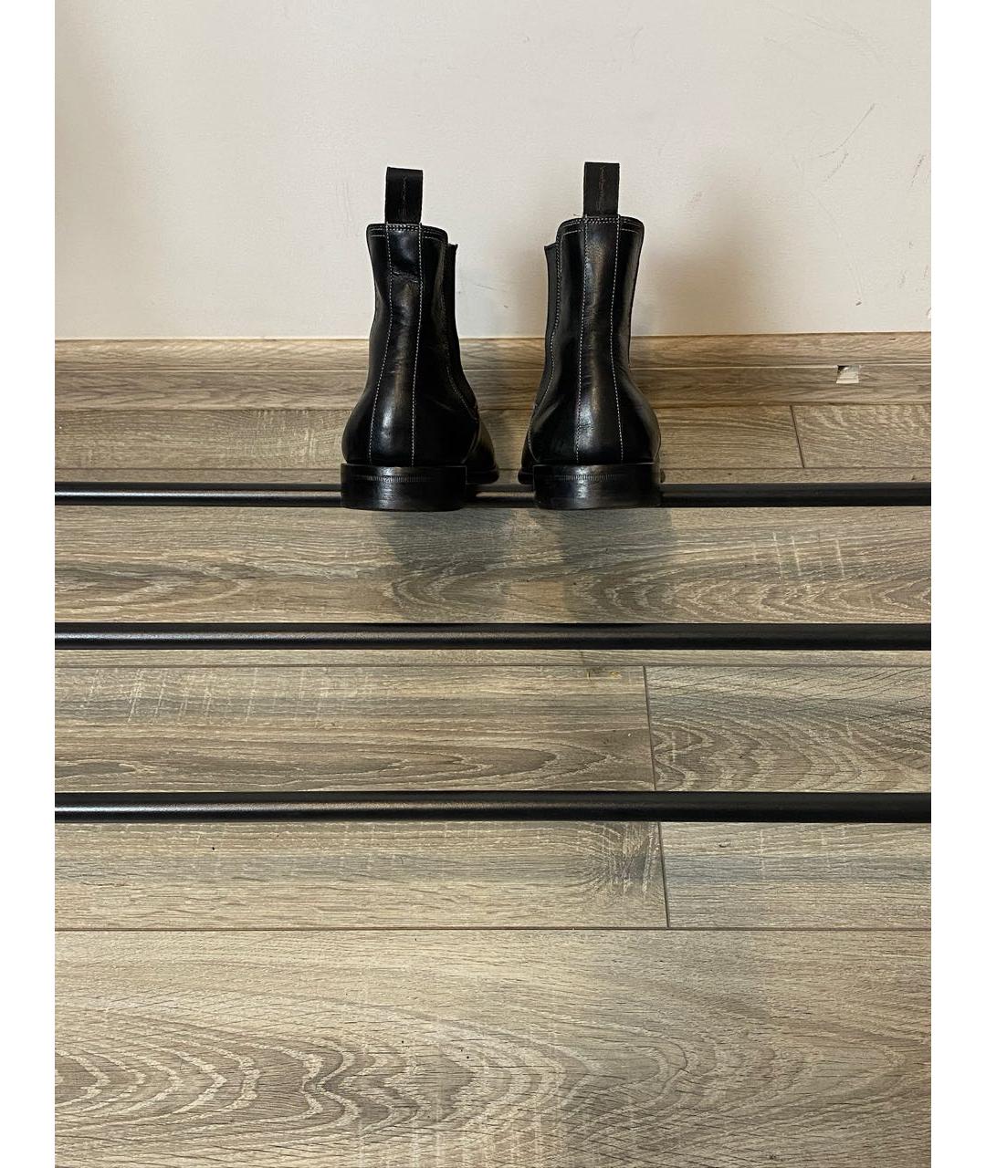 SANTONI Черные кожаные высокие ботинки, фото 7