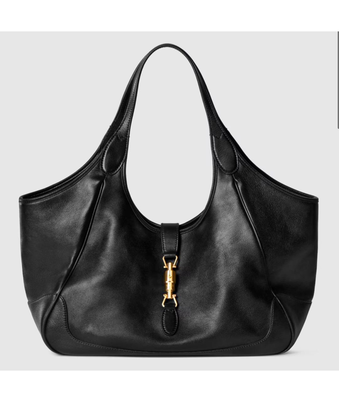 GUCCI Черная кожаная сумка тоут, фото 4