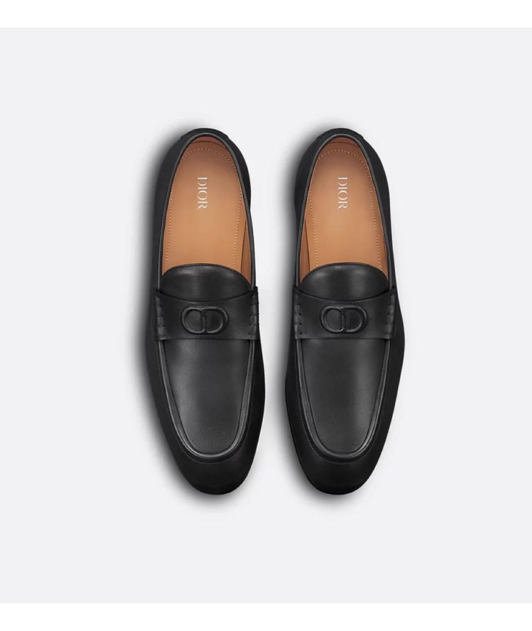 CHRISTIAN DIOR Черные кожаные лоферы, фото 2