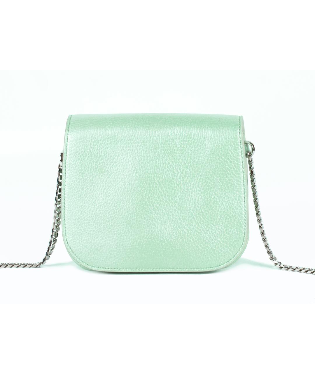 JIMMY CHOO Салатовая кожаная сумка через плечо, фото 4
