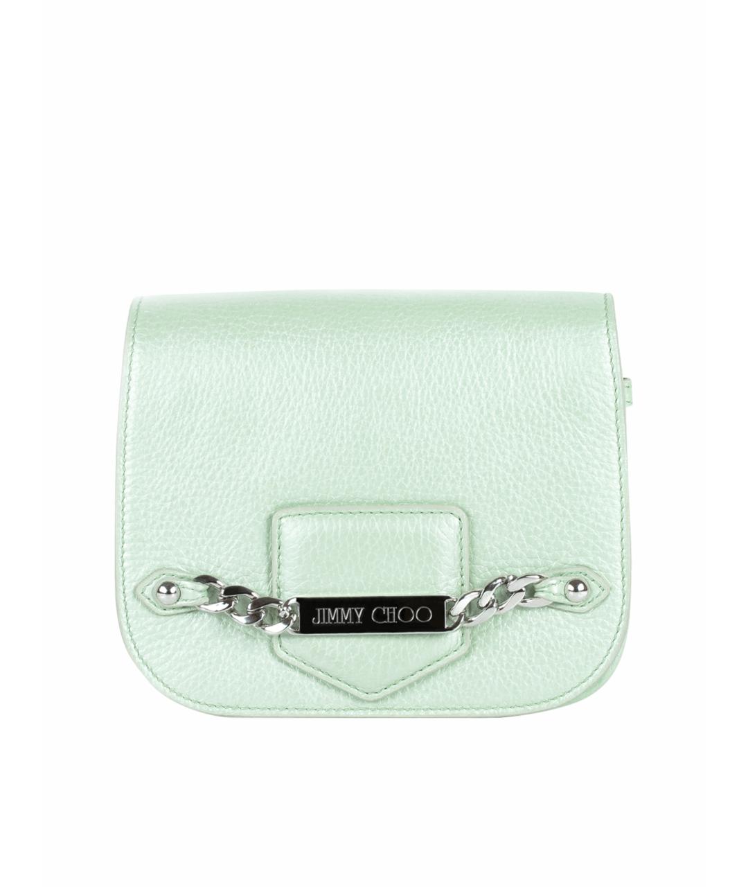 JIMMY CHOO Салатовая кожаная сумка через плечо, фото 1