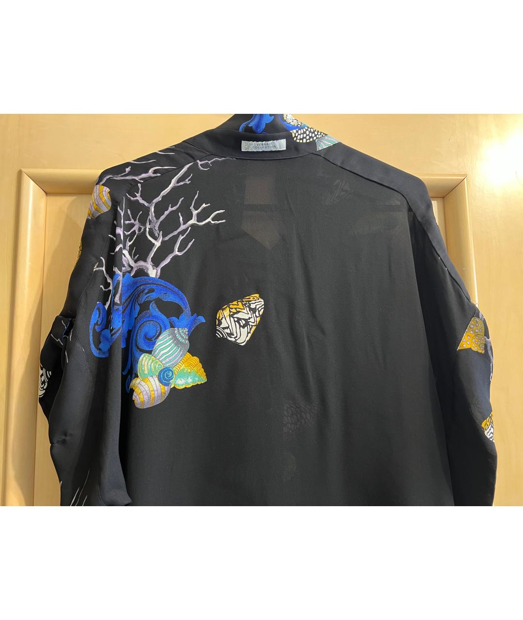 VERSACE COLLECTION Черное шелковое повседневное платье, фото 3