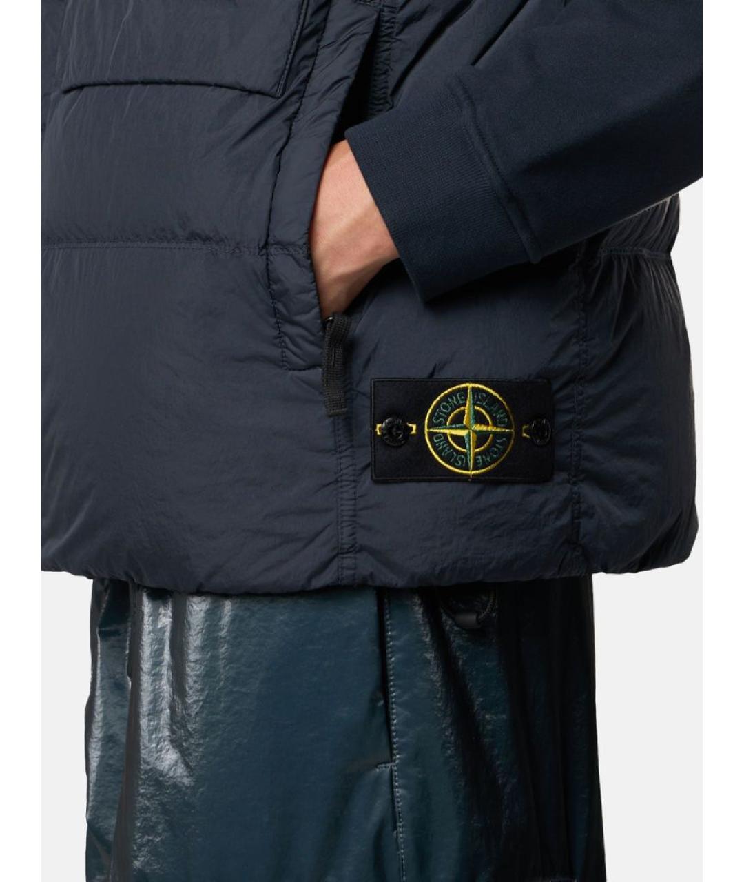 STONE ISLAND Темно-синий полиамидовый жилет, фото 2