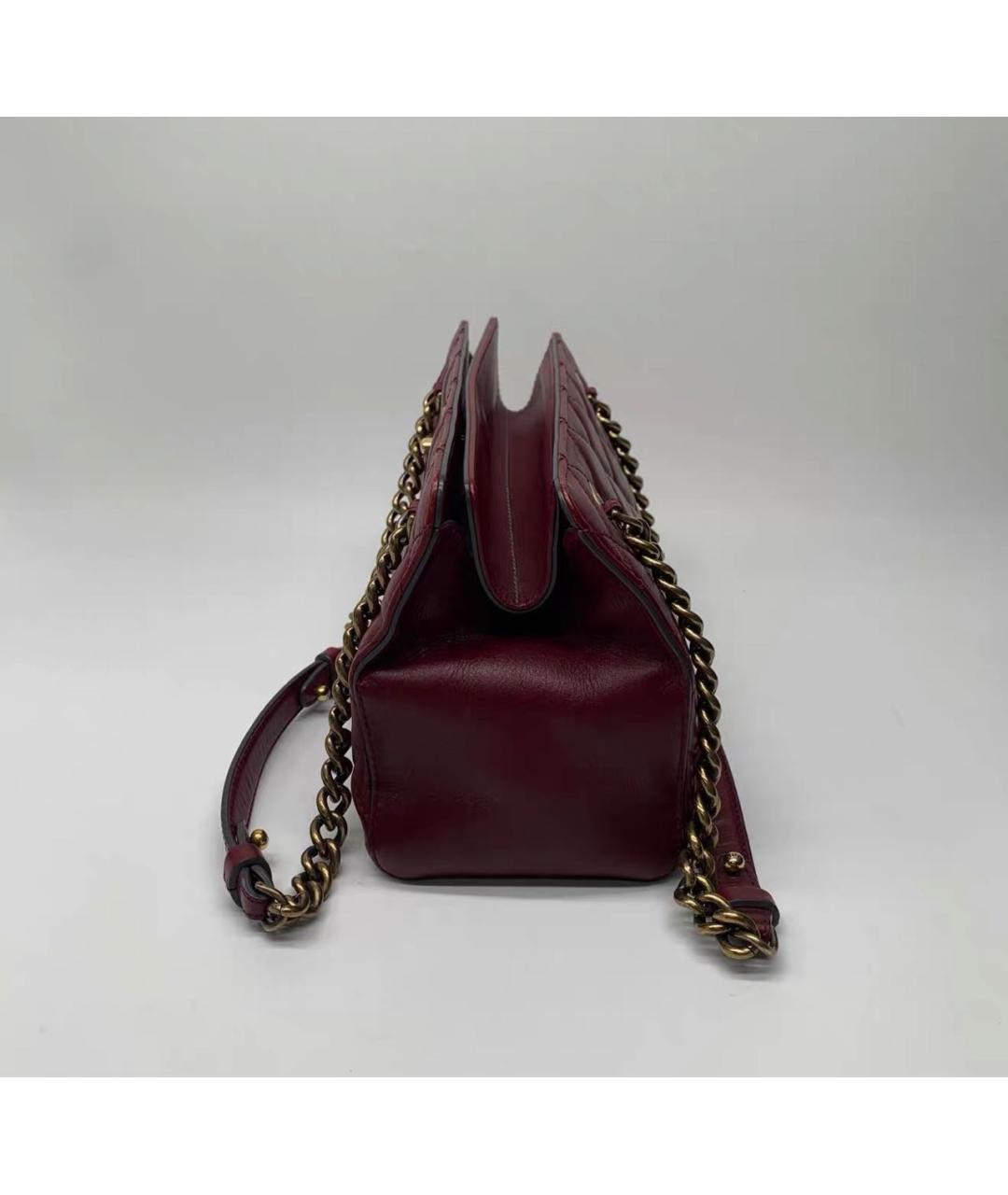 CHANEL Бордовая кожаная сумка через плечо, фото 3