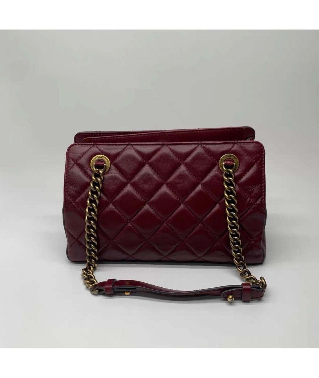 CHANEL Бордовая кожаная сумка через плечо, фото 2