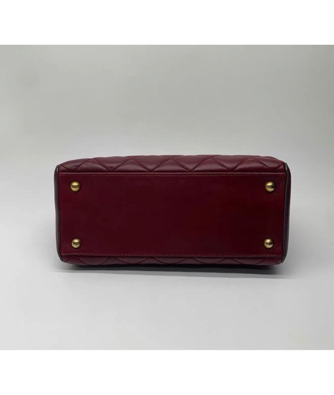CHANEL Бордовая кожаная сумка через плечо, фото 5