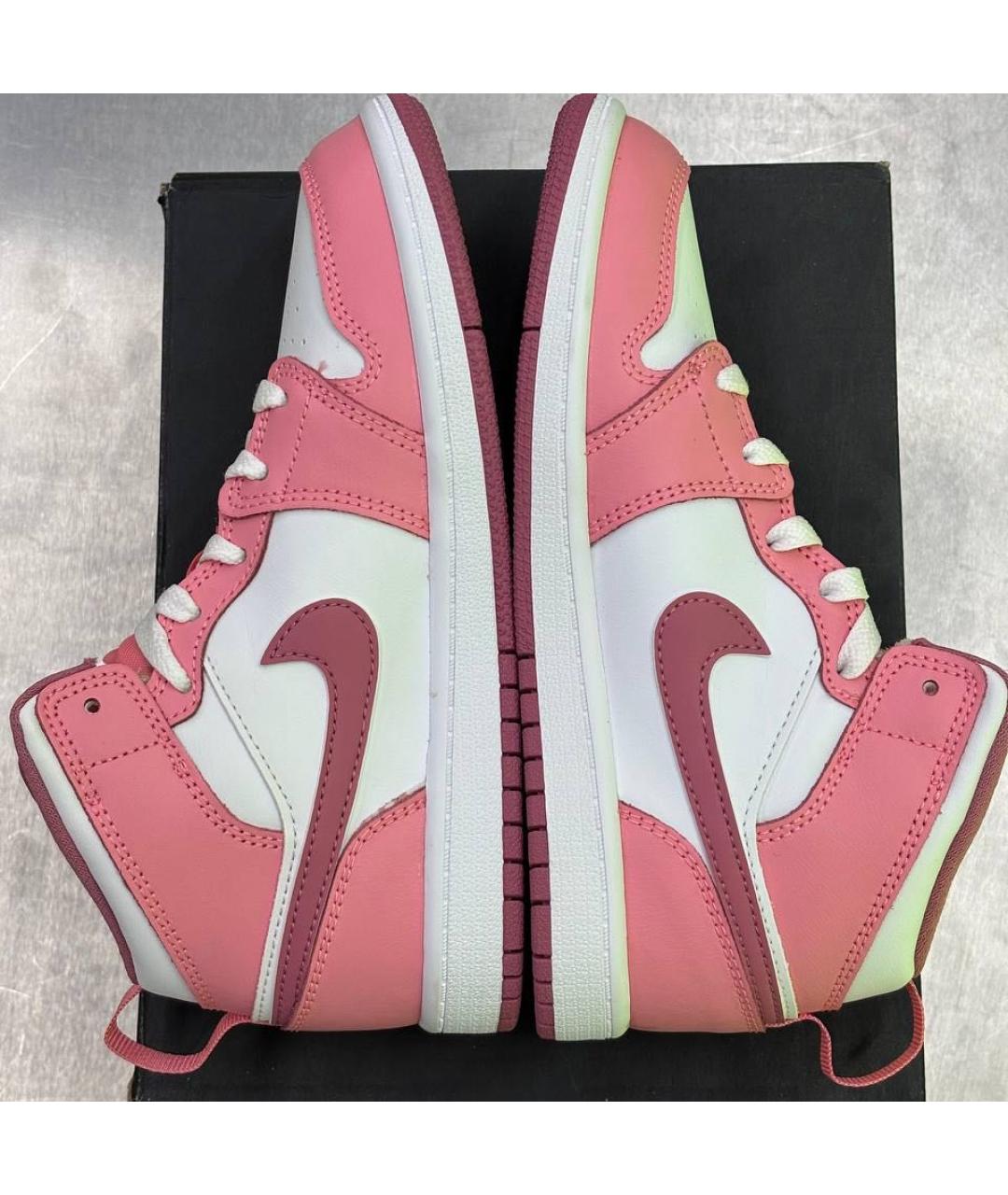 JORDAN Розовые кожаные кеды, фото 3