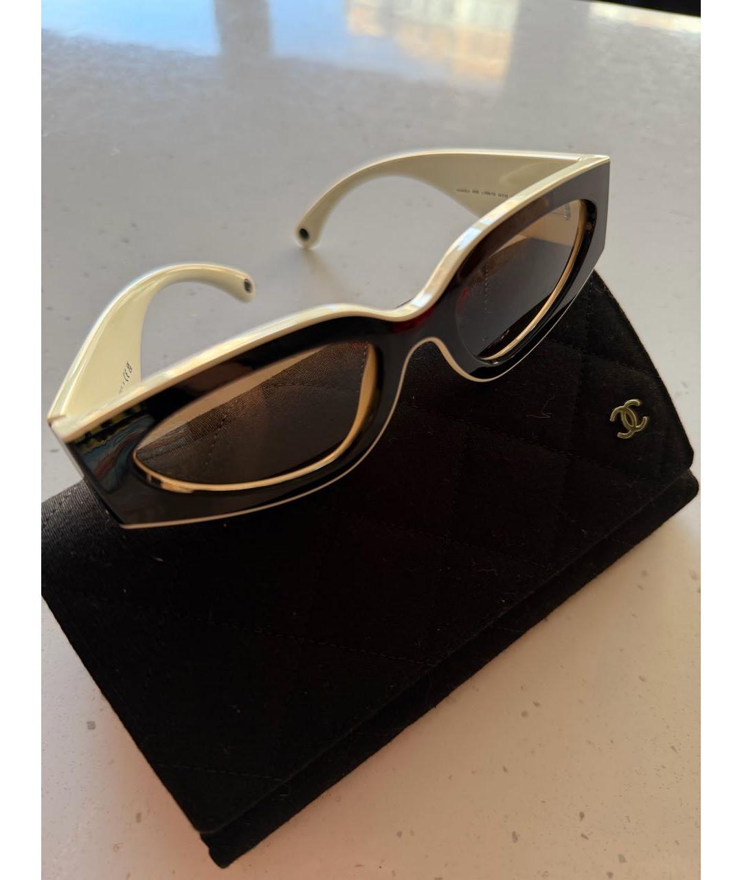 CHANEL Черные пластиковые солнцезащитные очки, фото 2