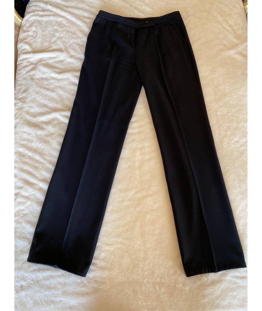LA PERLA Черные шерстяные прямые брюки, фото 5
