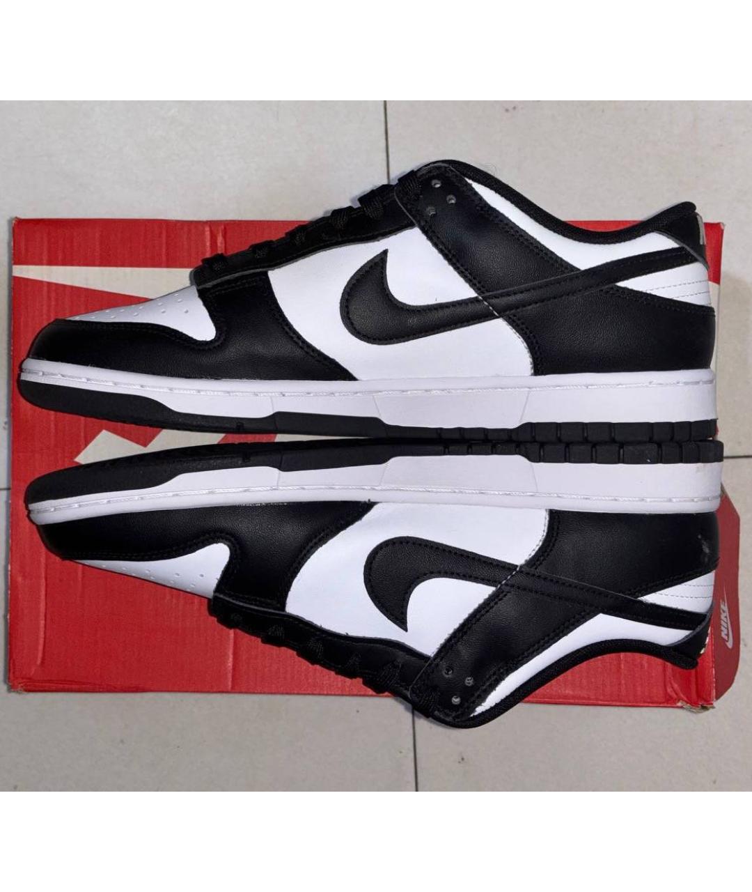 NIKE Черные кожаные низкие кроссовки / кеды, фото 3