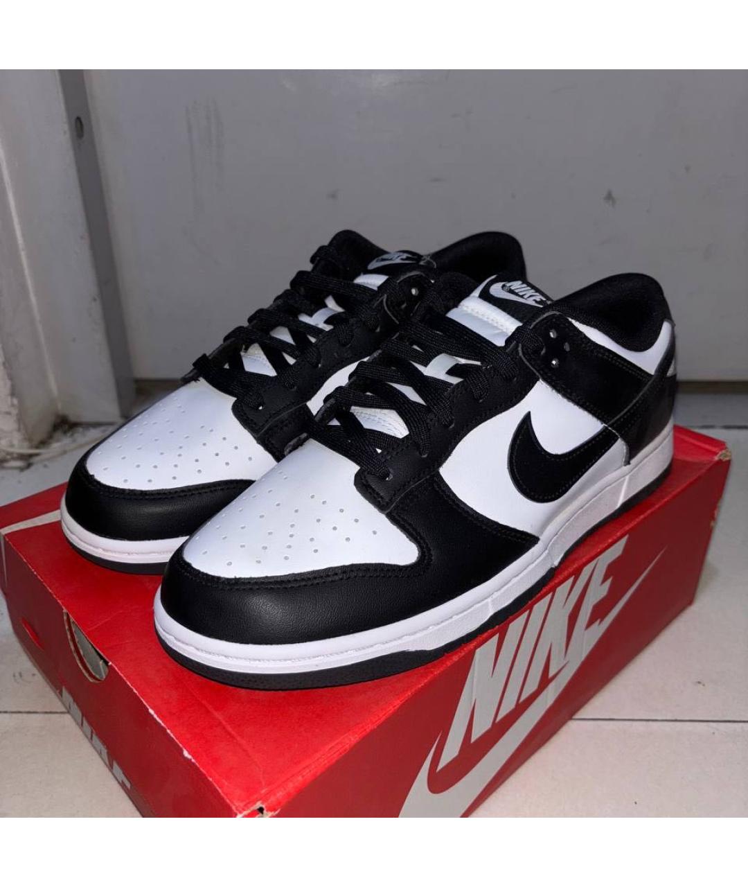 NIKE Черные кожаные низкие кроссовки / кеды, фото 2