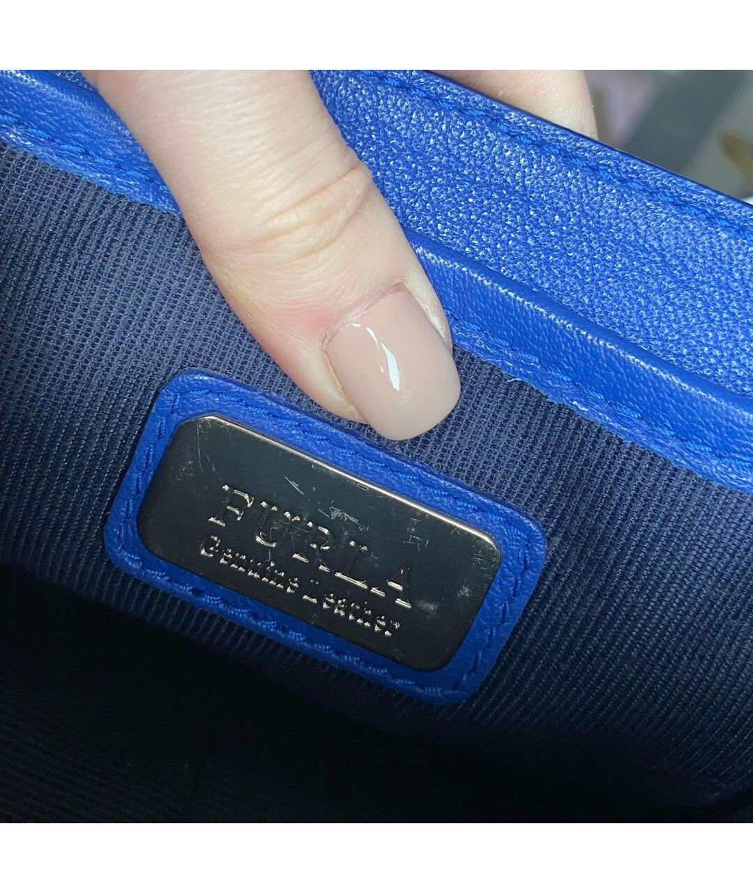 FURLA Синяя сумка тоут из искусственной кожи, фото 4