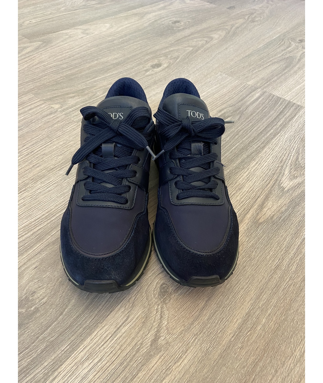 TOD'S Темно-синие замшевые низкие кроссовки / кеды, фото 2