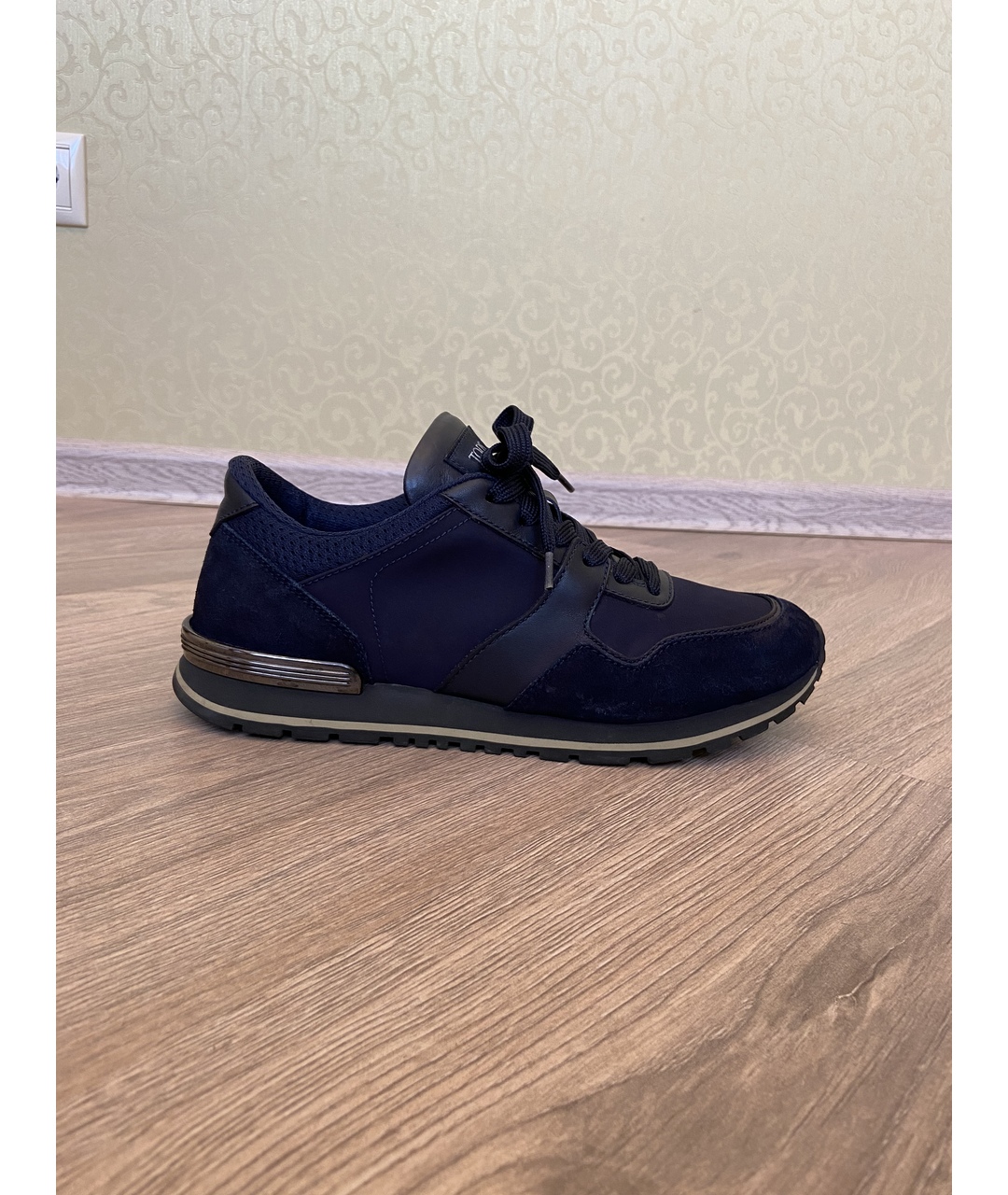TOD'S Темно-синие замшевые низкие кроссовки / кеды, фото 7