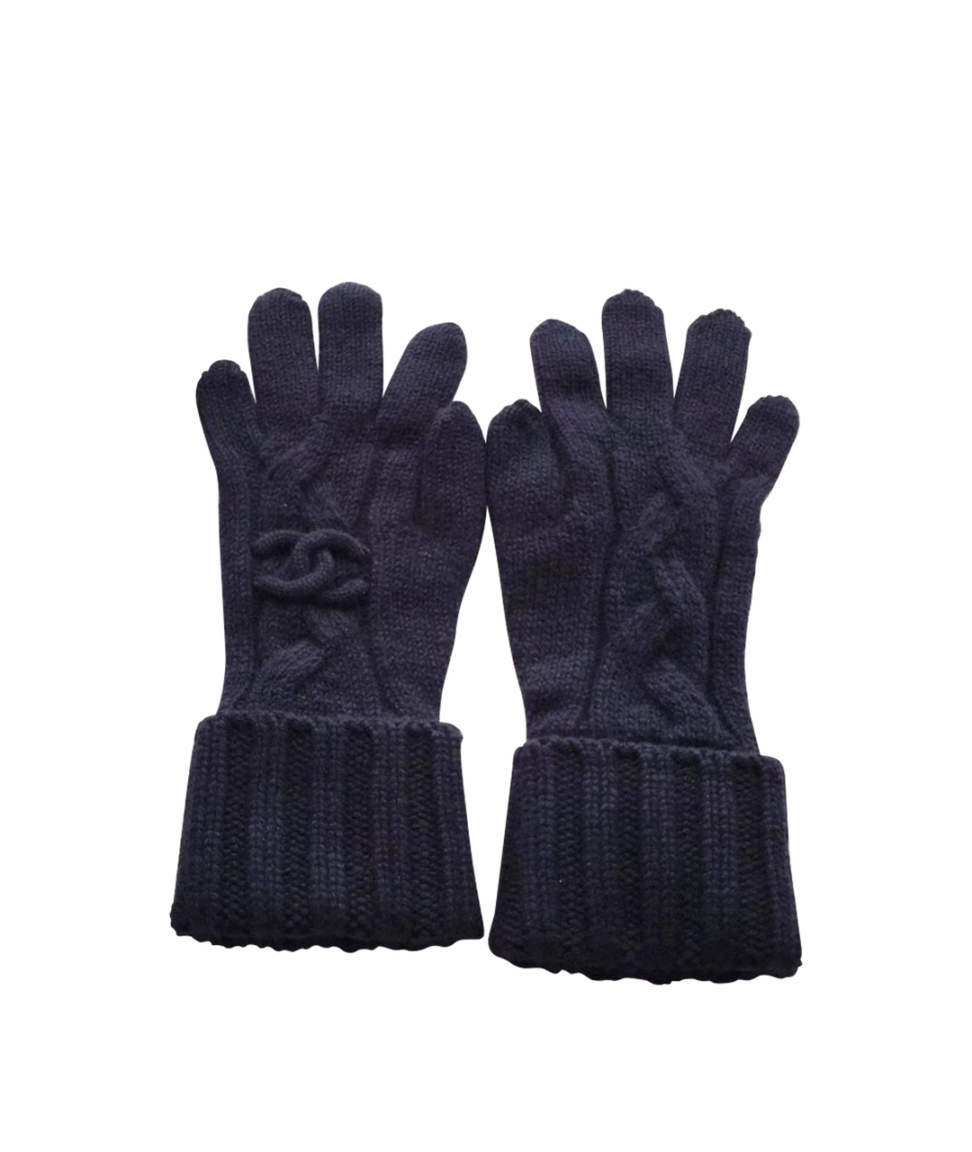 CHANEL PRE-OWNED Синие кашемировые перчатки, фото 1