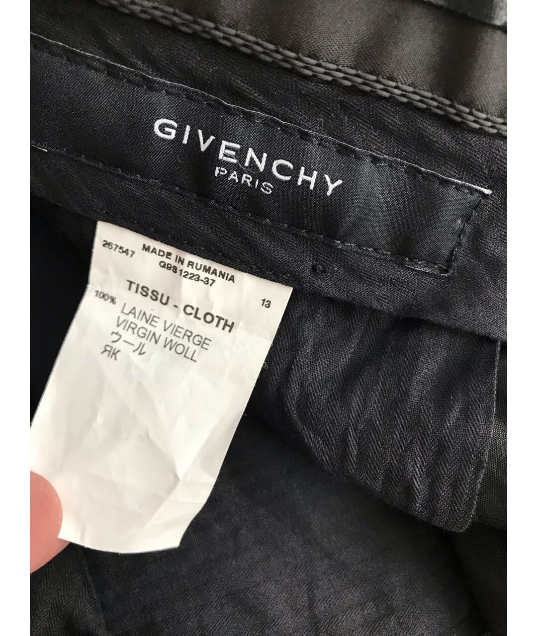 GIVENCHY Серые шерстяные классические брюки, фото 3