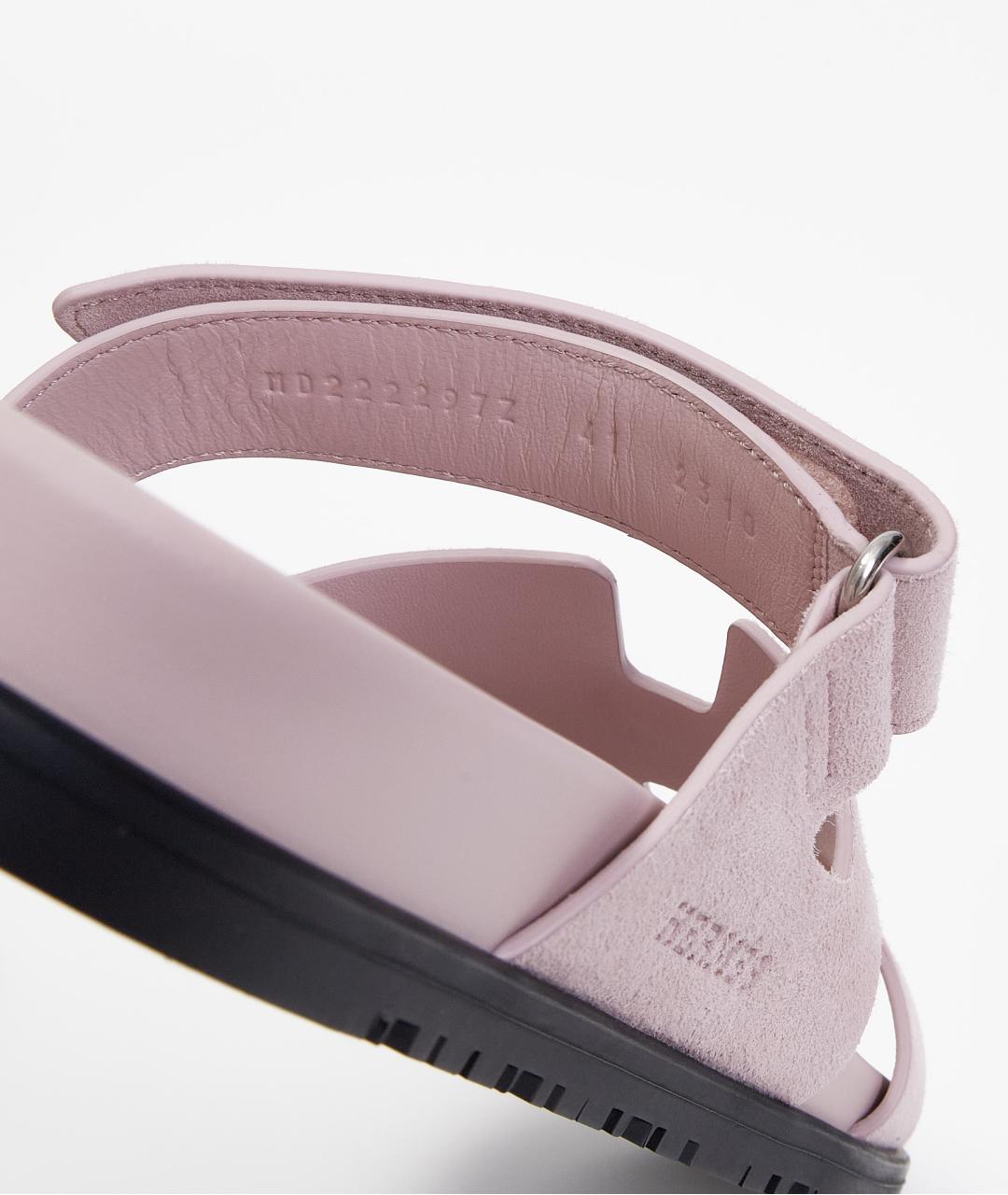 HERMES Розовые замшевые сандалии, фото 6