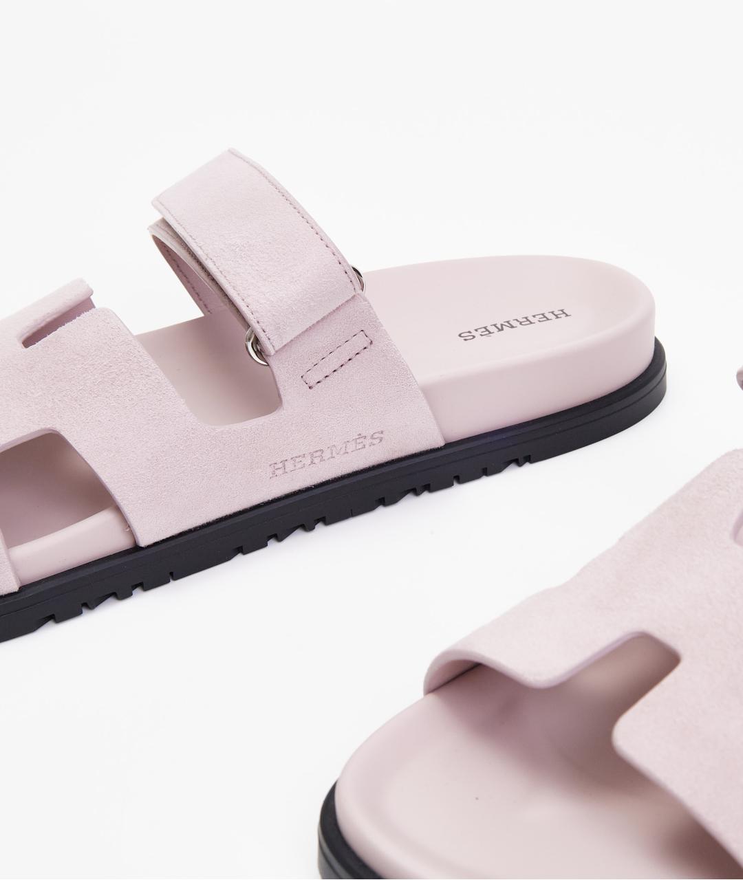 HERMES Розовые замшевые сандалии, фото 5