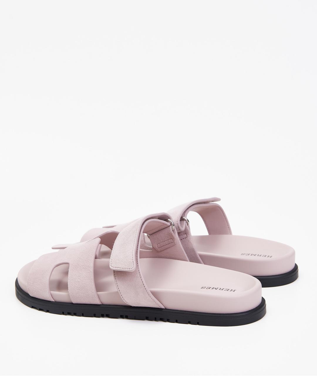 HERMES Розовые замшевые сандалии, фото 3