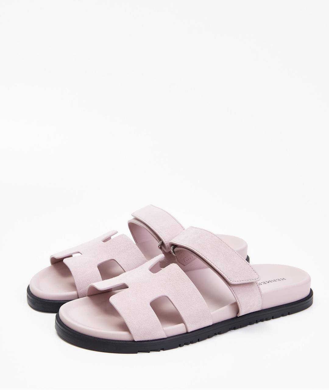 HERMES Розовые замшевые сандалии, фото 2