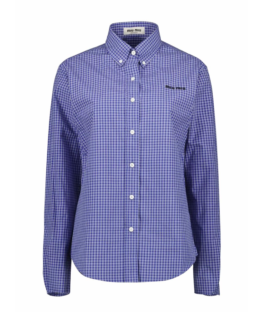 MIU MIU Голубая хлопковая рубашка, фото 9