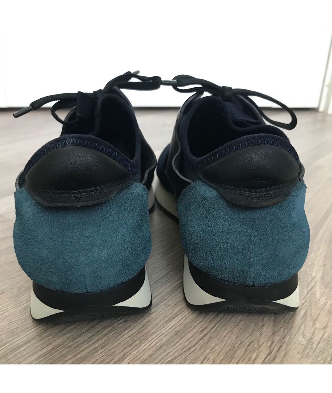 BALENCIAGA Синие текстильные низкие кроссовки / кеды, фото 4