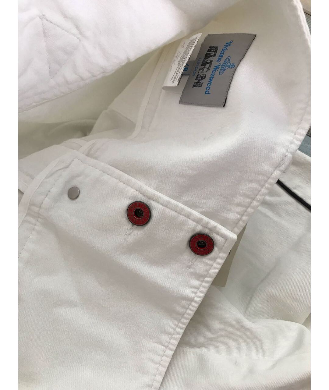 VIVIENNE WESTWOOD Белые хлопковые повседневные брюки, фото 4