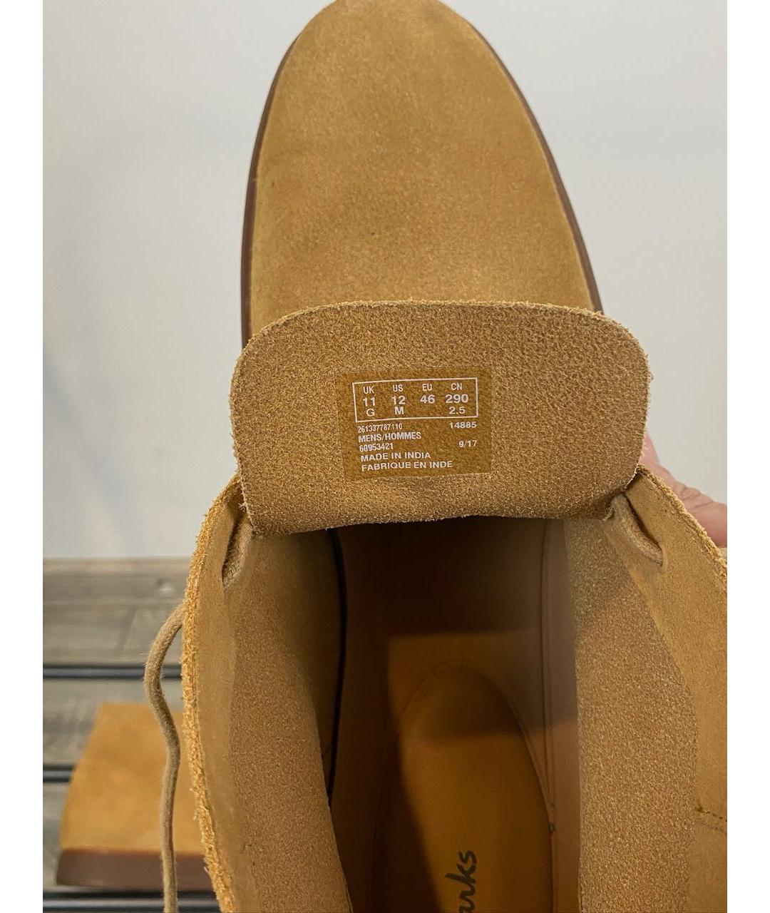 CLARKS Бежевые замшевые низкие ботинки, фото 8