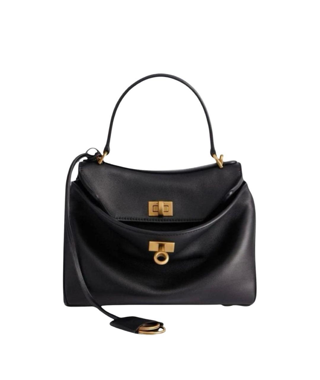 BALENCIAGA Черная кожаная сумка через плечо, фото 1