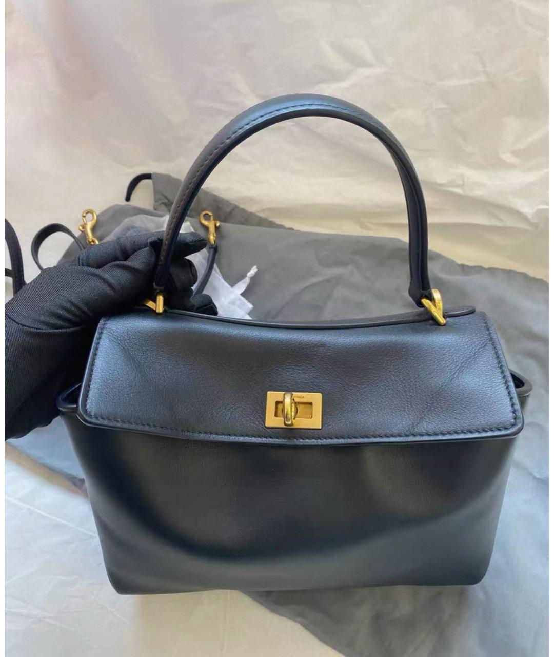 BALENCIAGA Черная кожаная сумка через плечо, фото 3