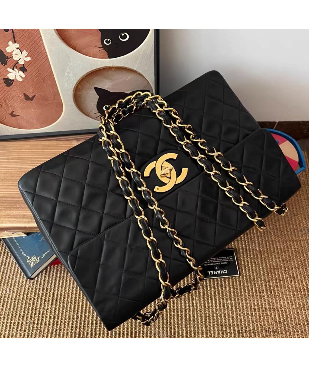 CHANEL Черная кожаная сумка через плечо, фото 7