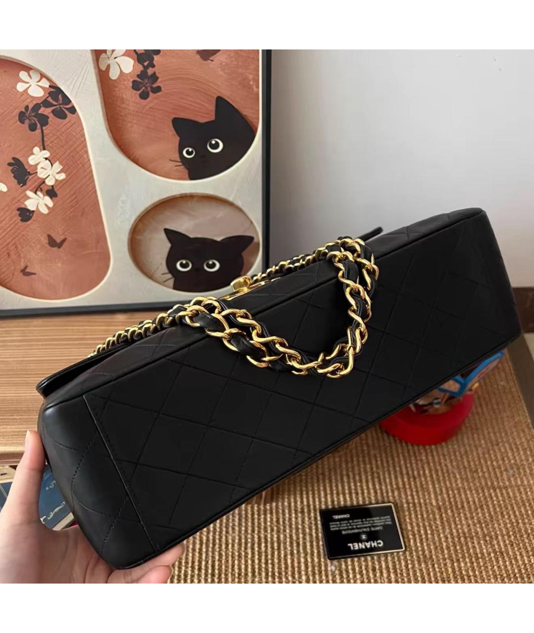 CHANEL Черная кожаная сумка через плечо, фото 6