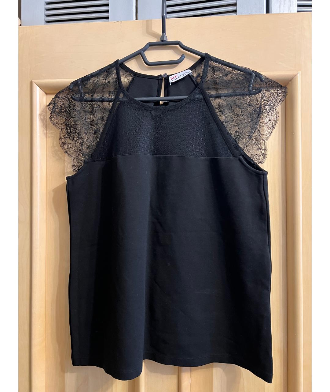 RED VALENTINO Черная вискозная блузы, фото 8