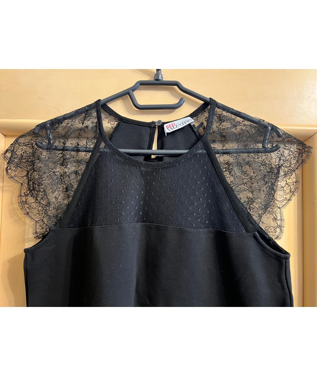 RED VALENTINO Черная вискозная блузы, фото 3