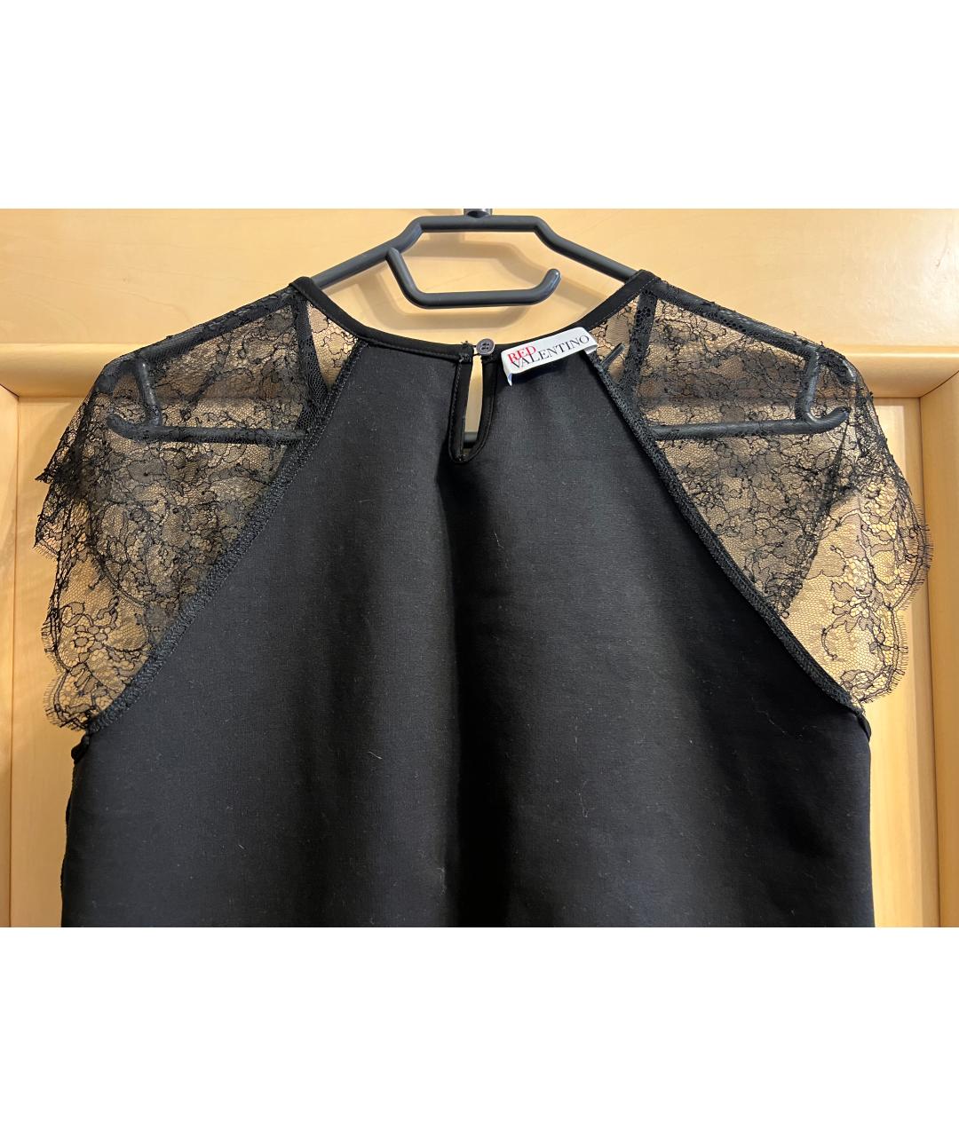 RED VALENTINO Черная вискозная блузы, фото 4