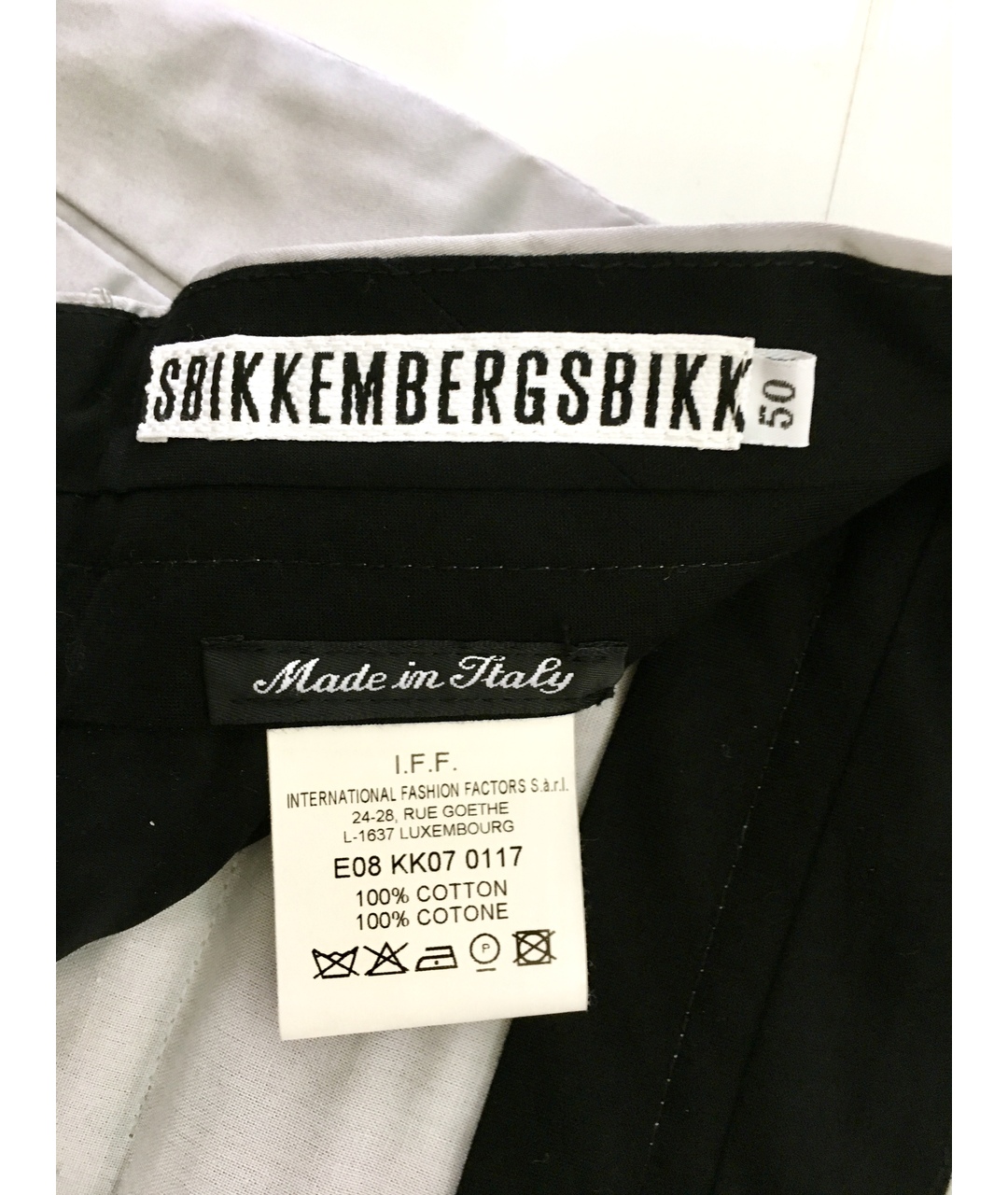 BIKKEMBERGS Серые хлопковые повседневные брюки, фото 6