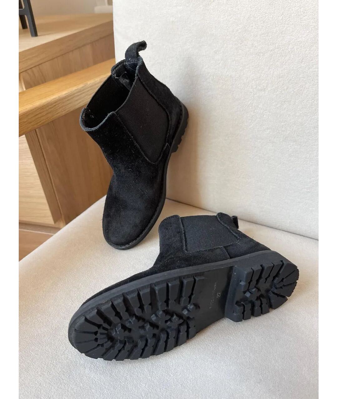 BONPOINT Черные замшевые ботинки, фото 2