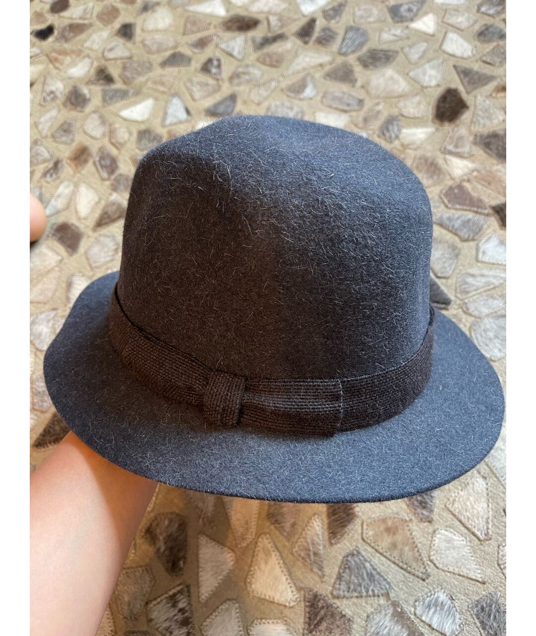 LORO PIANA Синяя кашемировая шляпа, фото 7