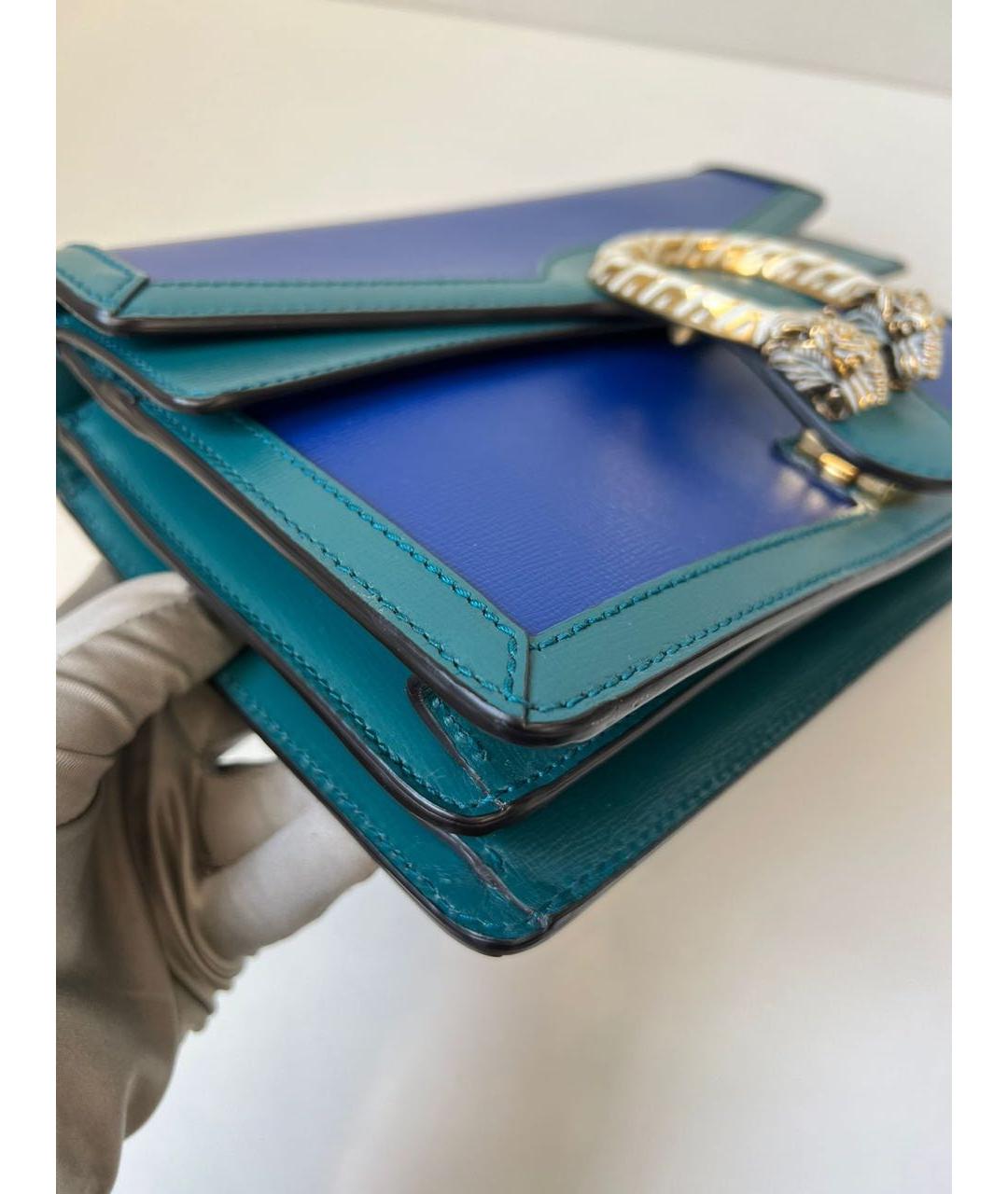 GUCCI Синяя кожаная сумка через плечо, фото 2