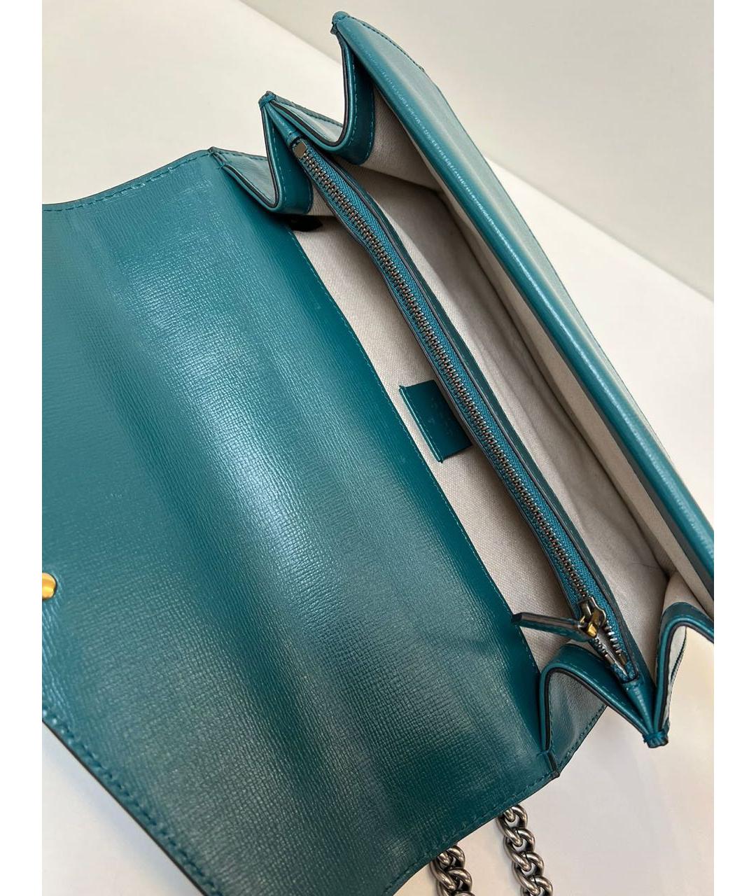 GUCCI Синяя кожаная сумка через плечо, фото 4