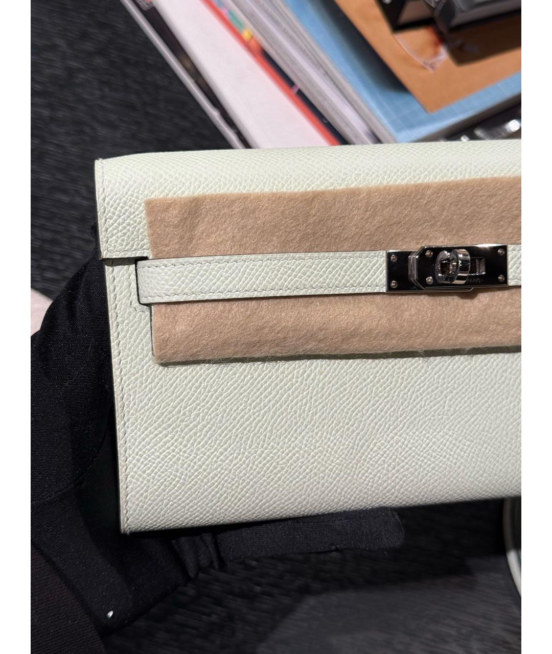 HERMES Салатовая кожаная сумка через плечо, фото 3