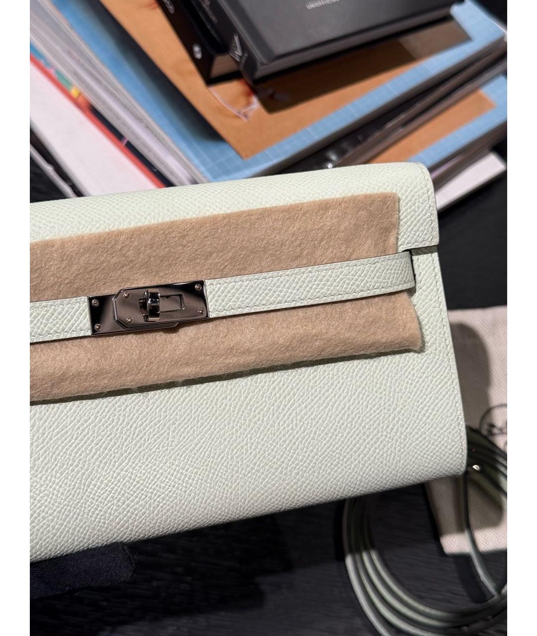 HERMES Салатовая кожаная сумка через плечо, фото 2