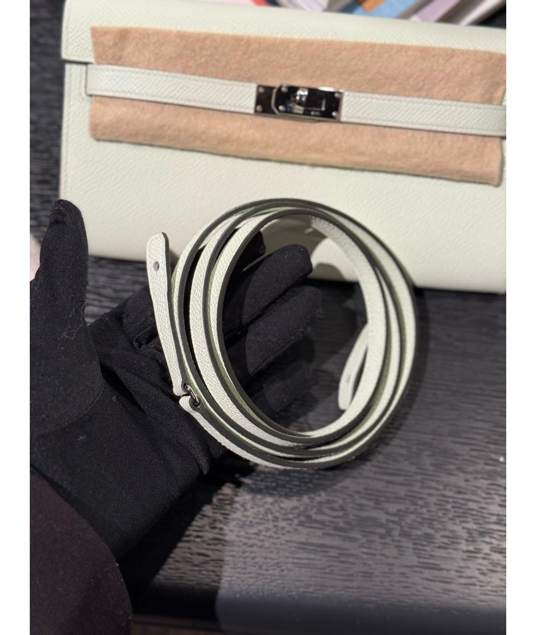 HERMES Салатовая кожаная сумка через плечо, фото 8