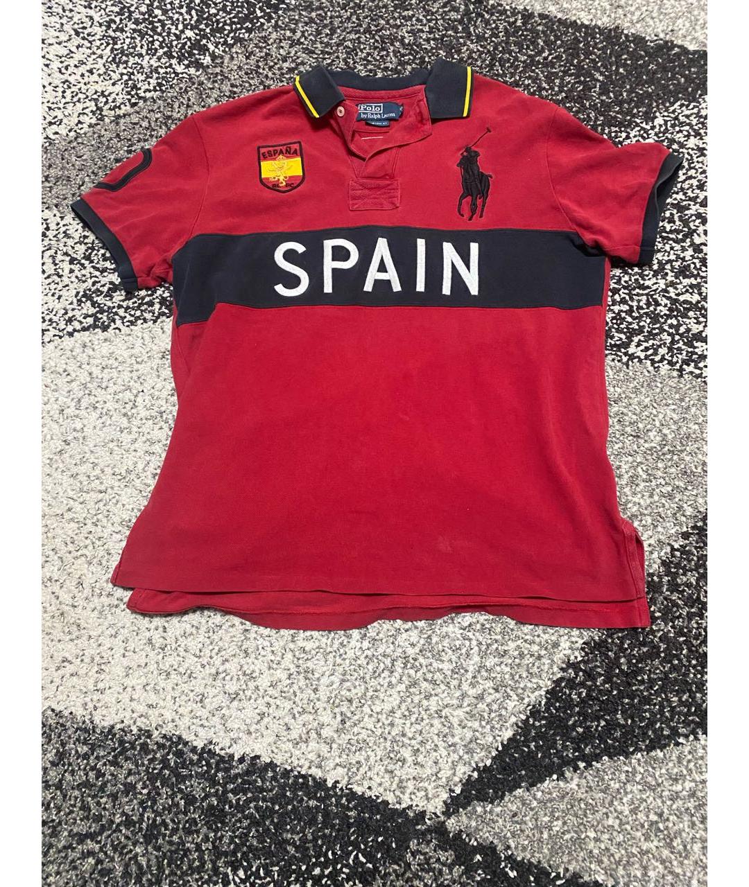 POLO RALPH LAUREN Бордовое хлопковое поло с коротким рукавом, фото 5