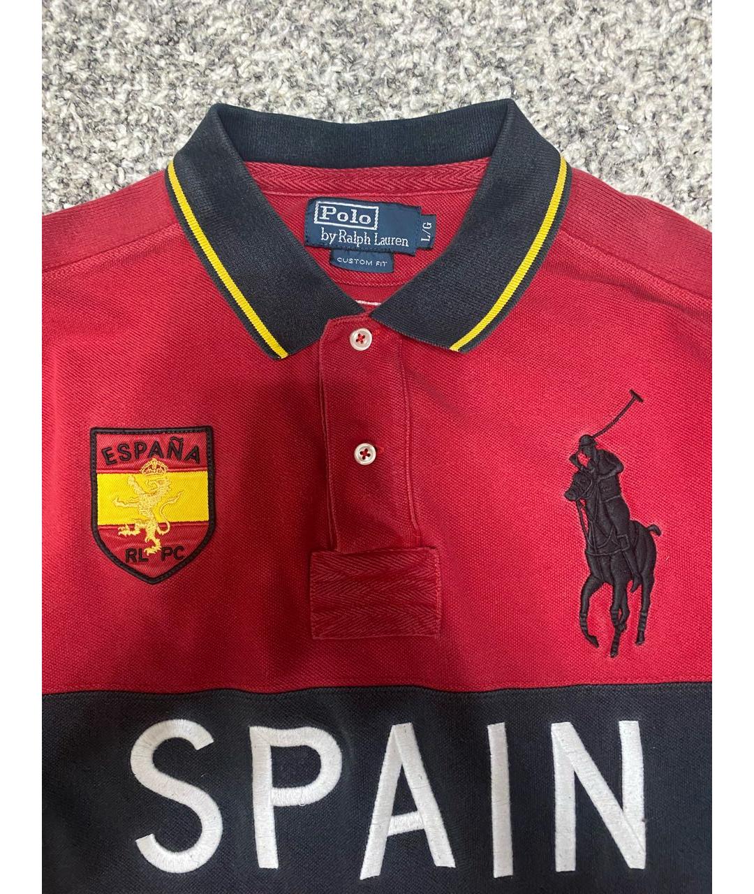 POLO RALPH LAUREN Бордовое хлопковое поло с коротким рукавом, фото 3