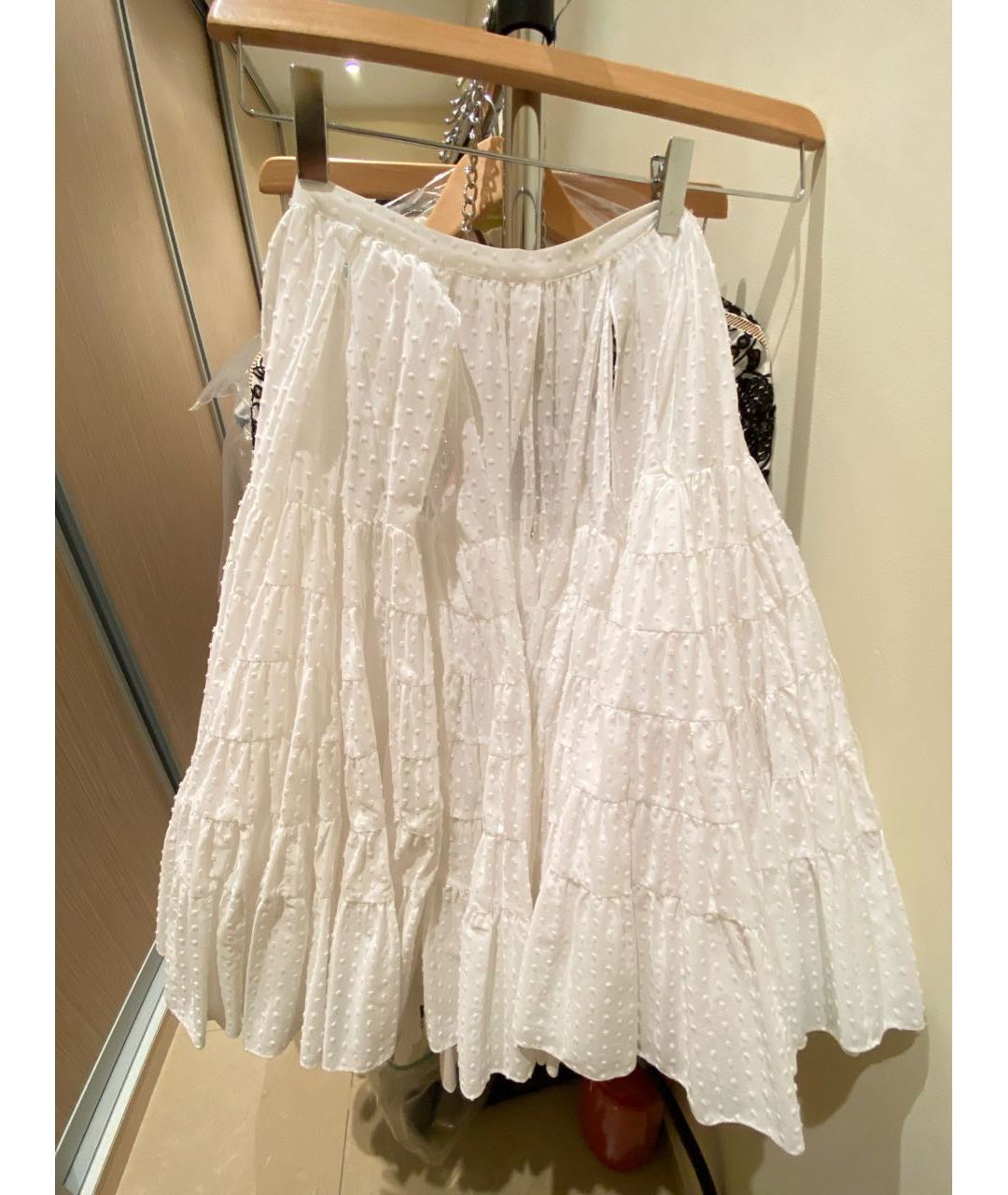 ALAIA Белая хлопковая юбка миди, фото 6