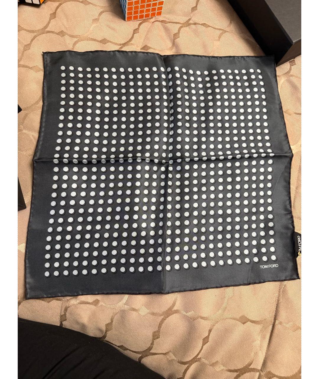 TOM FORD Антрацитовый шелковый платок, фото 4