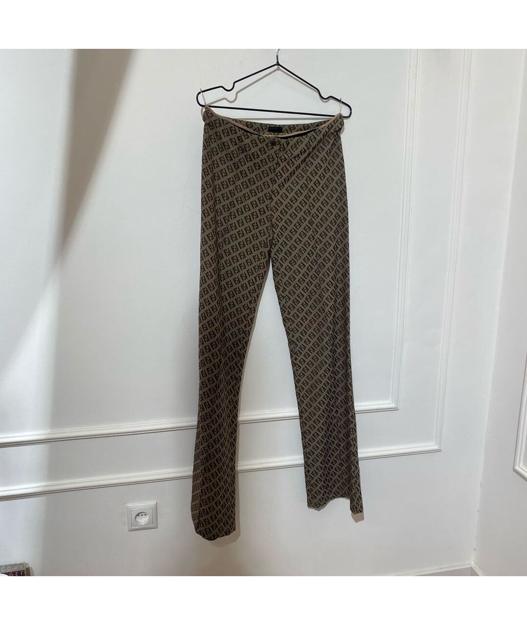 FENDI Мульти хлопко-эластановые брюки широкие, фото 5