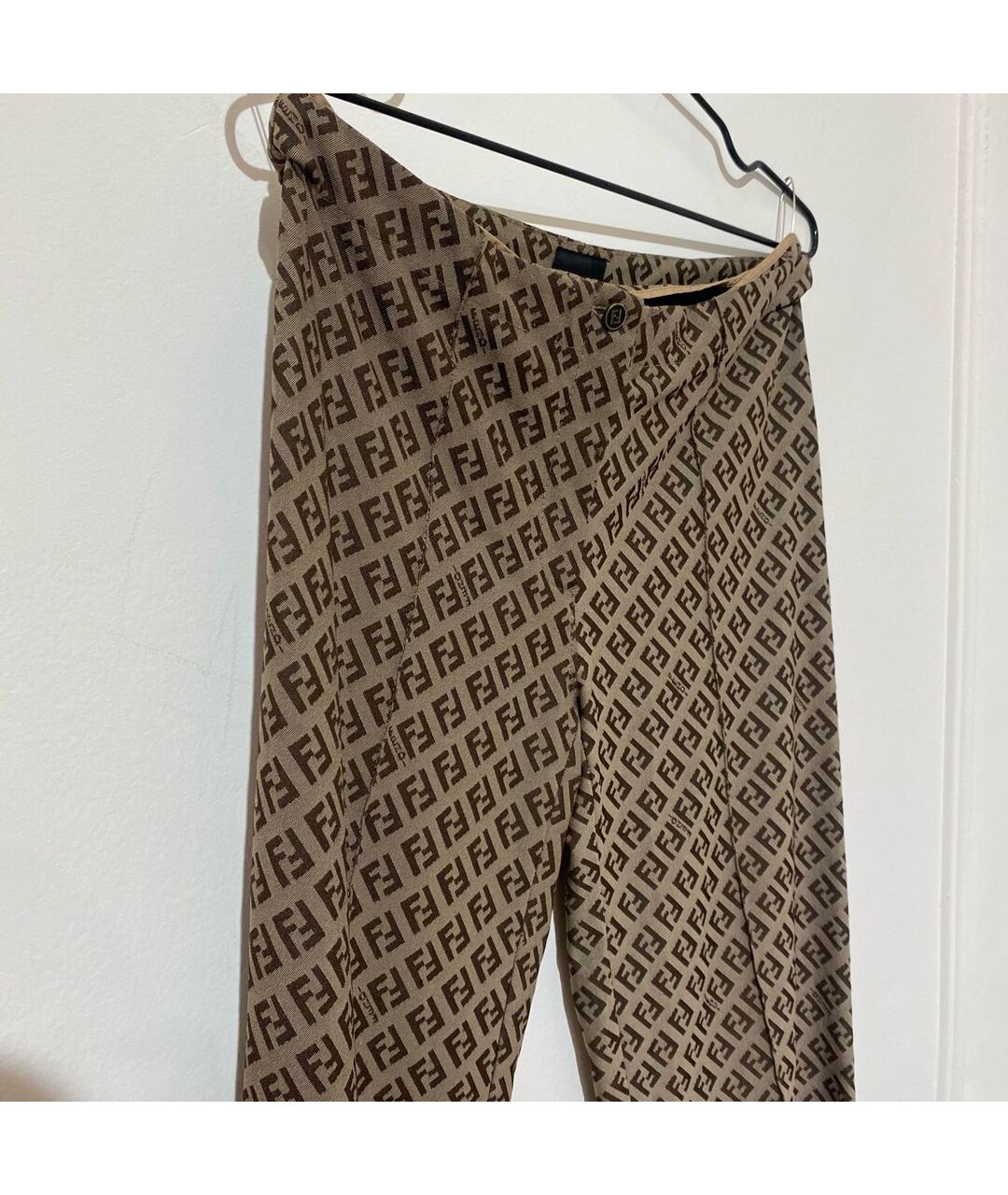 FENDI Мульти хлопко-эластановые брюки широкие, фото 2